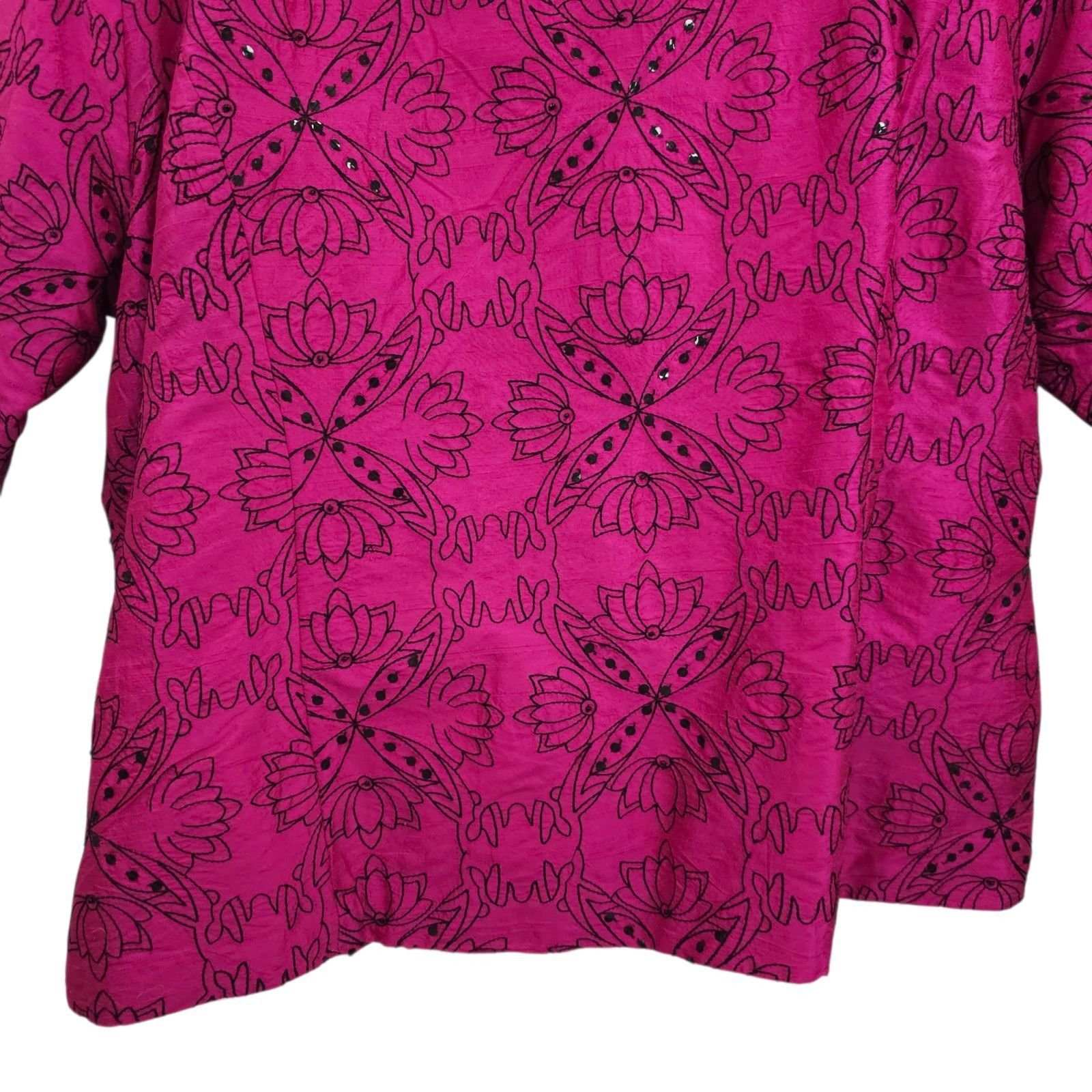 Other Bleu Bayou Pink Embroidered Sequin Jacket 1X Boho Y2K Artsy Size XXL / US 16-18 / IT 52-54 - 16 Thumbnail