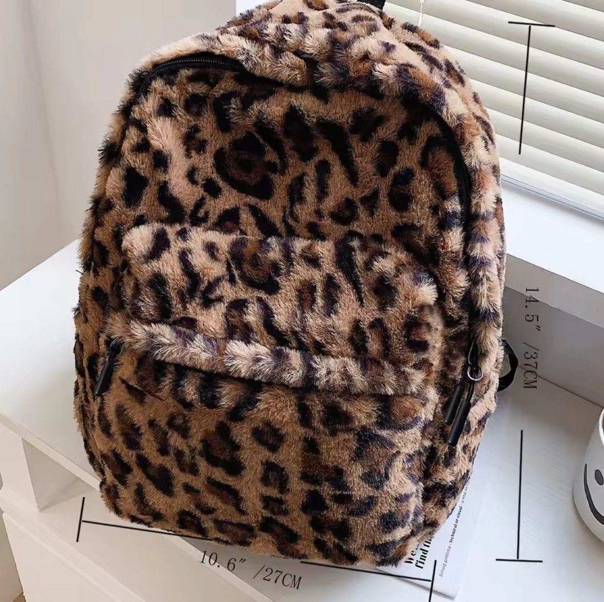 Other Exquisite Leopard Print Women Plush Backpack Brown Size ONE SIZE - 2 Thumbnail
