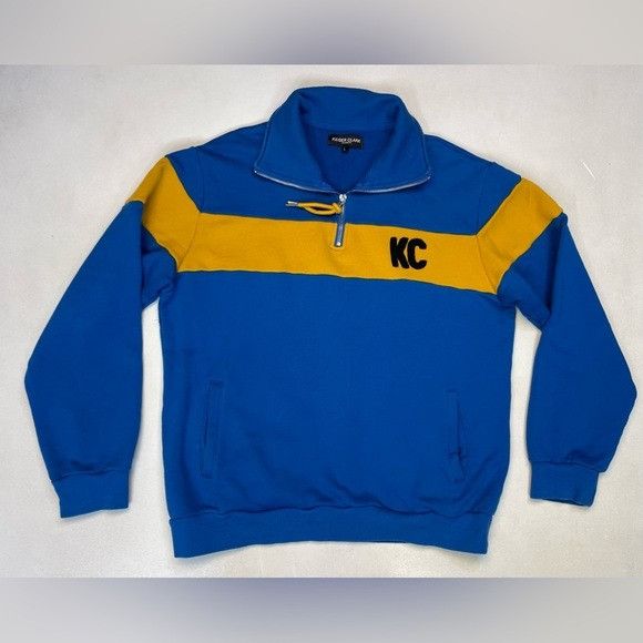image of Keiser Clark Moon Rocks 1/4 Zip Sweatshirt Men Large Blue
