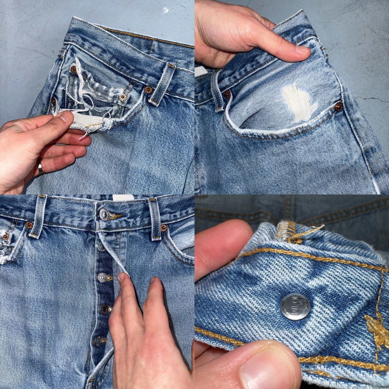 Levi's Levi's 501 Jeans Vintage 90s Straight Blue Light Wash 36x34 Regular Mens jeans Y2K Comfort 501 Series Size US 36 / EU 52 - 8 Thumbnail