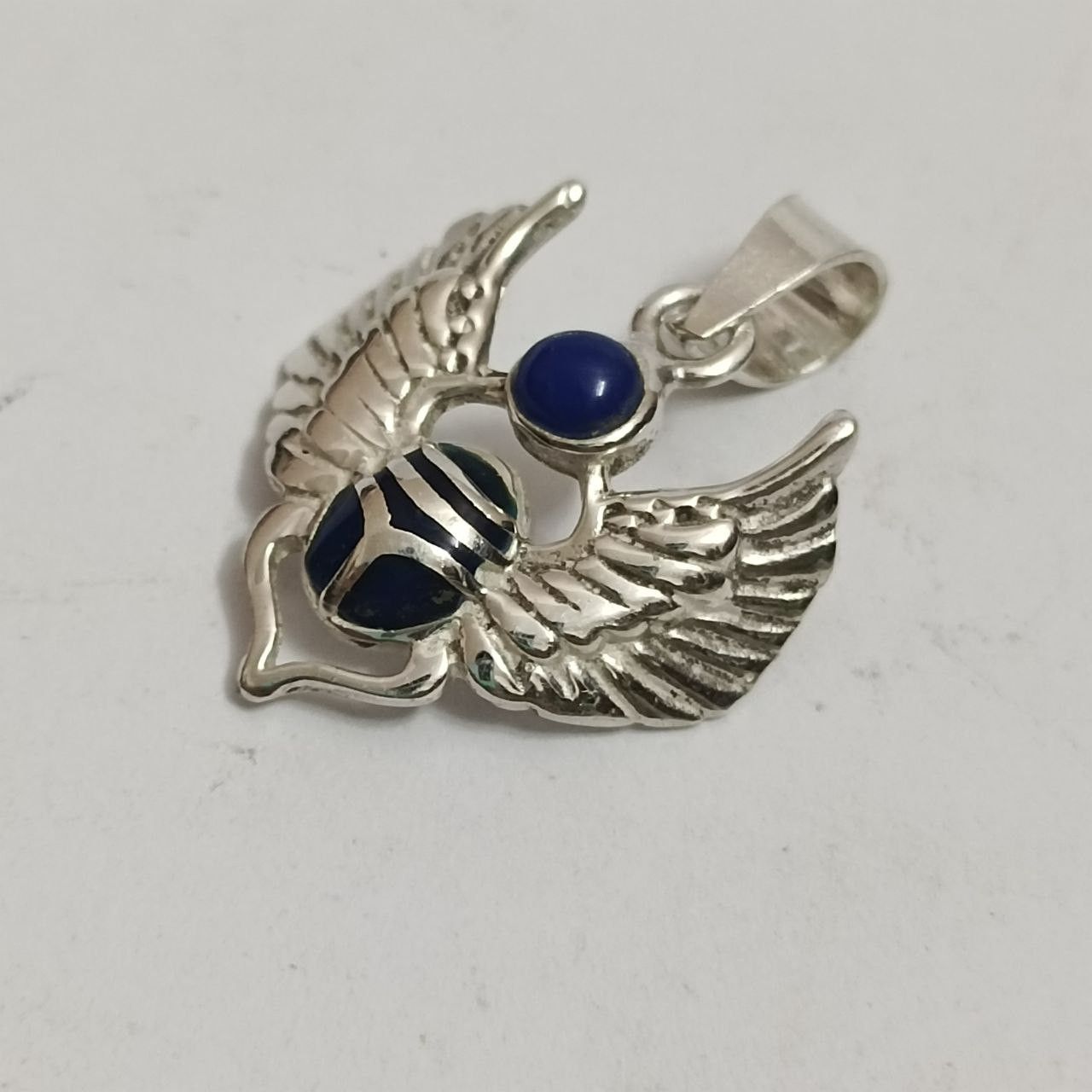 Handmade Egyptian Pharaoh Beetle Necklace in 925 Sterling Silver Size ONE SIZE - 4 Thumbnail