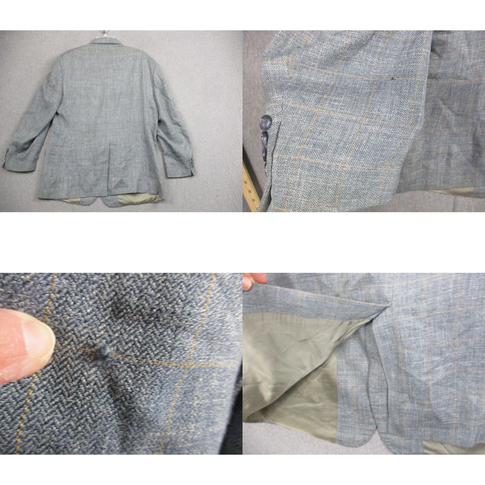 Brooks Brothers Brooks Brothers Sport Coat Men 46 Regular Gray Windowpane Herringbone Notch Two-Button Jacket Blazer USA Regular Fit Tweed Plaid 2 Piece Size 46R - 9 Thumbnail