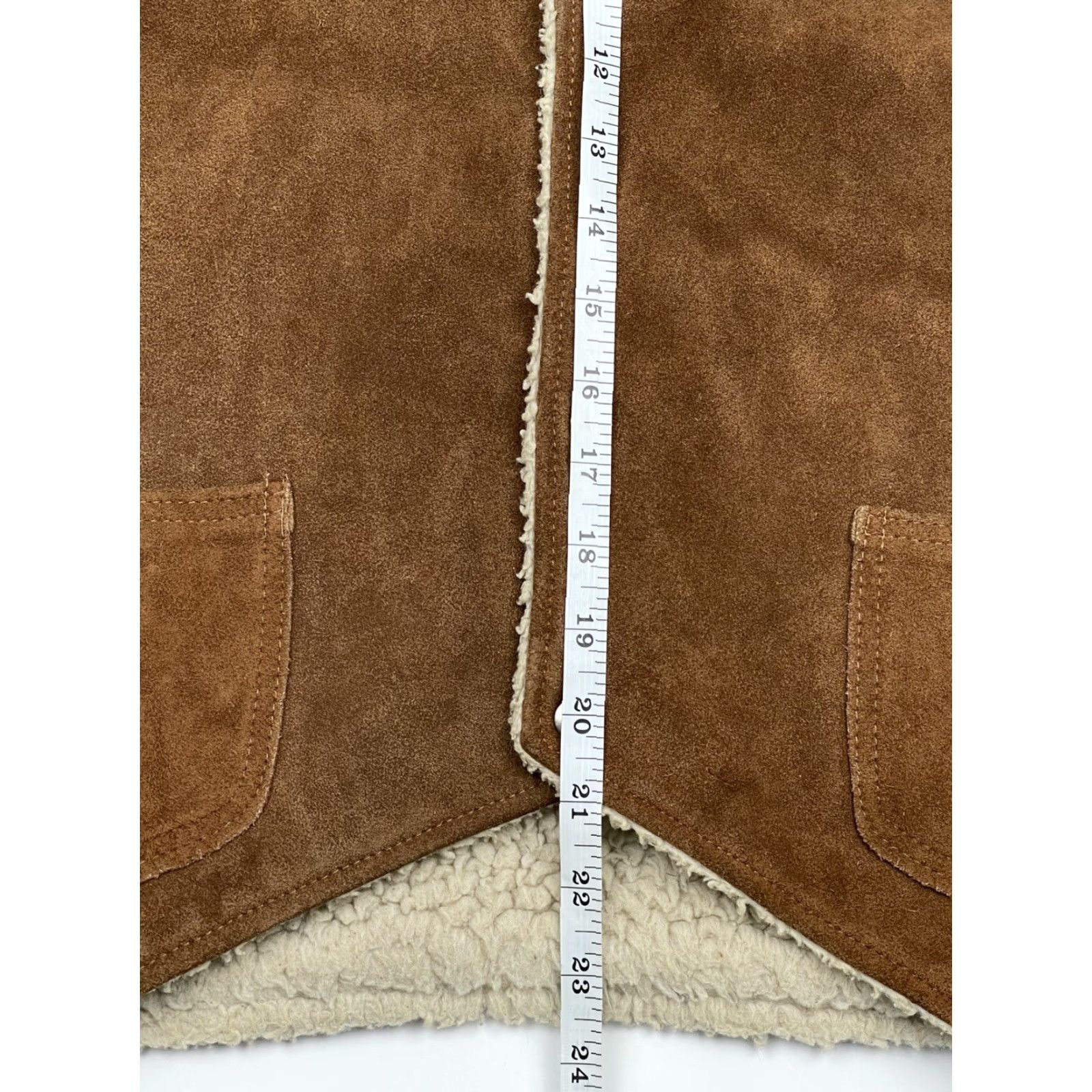 Sears VINTAGE Sears Fieldmaster Vest - Suede Leather L Sherpa Lined Western Cowboy Outdoors Outerwear Mens Vest L Brown Sh 70s 80s Size US L / EU 52-54 / 3 - 8 Thumbnail