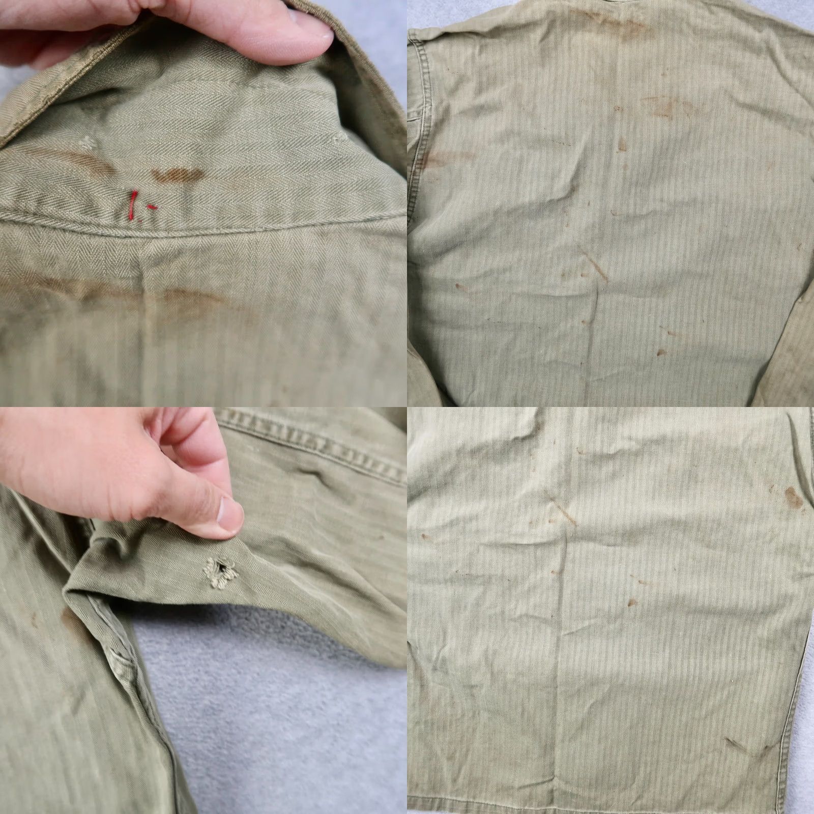 Vintage Vintage 40s WW2 HBT Utility Jacket P43 Sz M / L - Military Green Denim 13 Star Buttons - Fair Condition Size US L / EU 52-54 / 3 - 10 Thumbnail