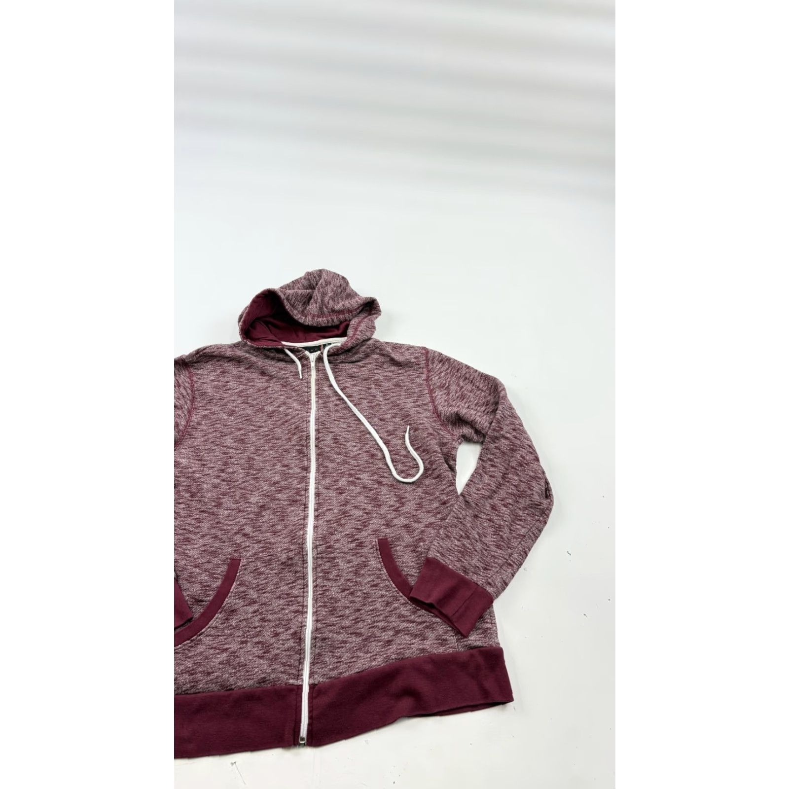 Vintage Fission Hoodie Mens XL Maroon Full Zip Up Sweatshirt Cotton Blend Casual Size US XL / EU 56 / 4 - 3 Thumbnail