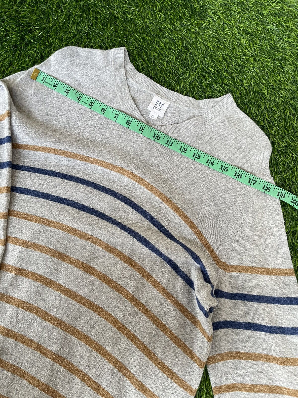 Gap 🔥GAP🔥Striped Sweatshirt V Neck Long Sleeve Tee Size US M / EU 48-50 / 2 - 11 Thumbnail