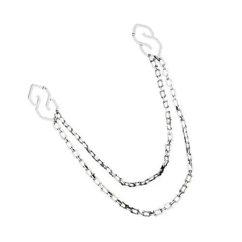 Jewelry Silver Double Chain Wallet Pants Accessory, Men's Chain Size ONE SIZE - 5 Thumbnail
