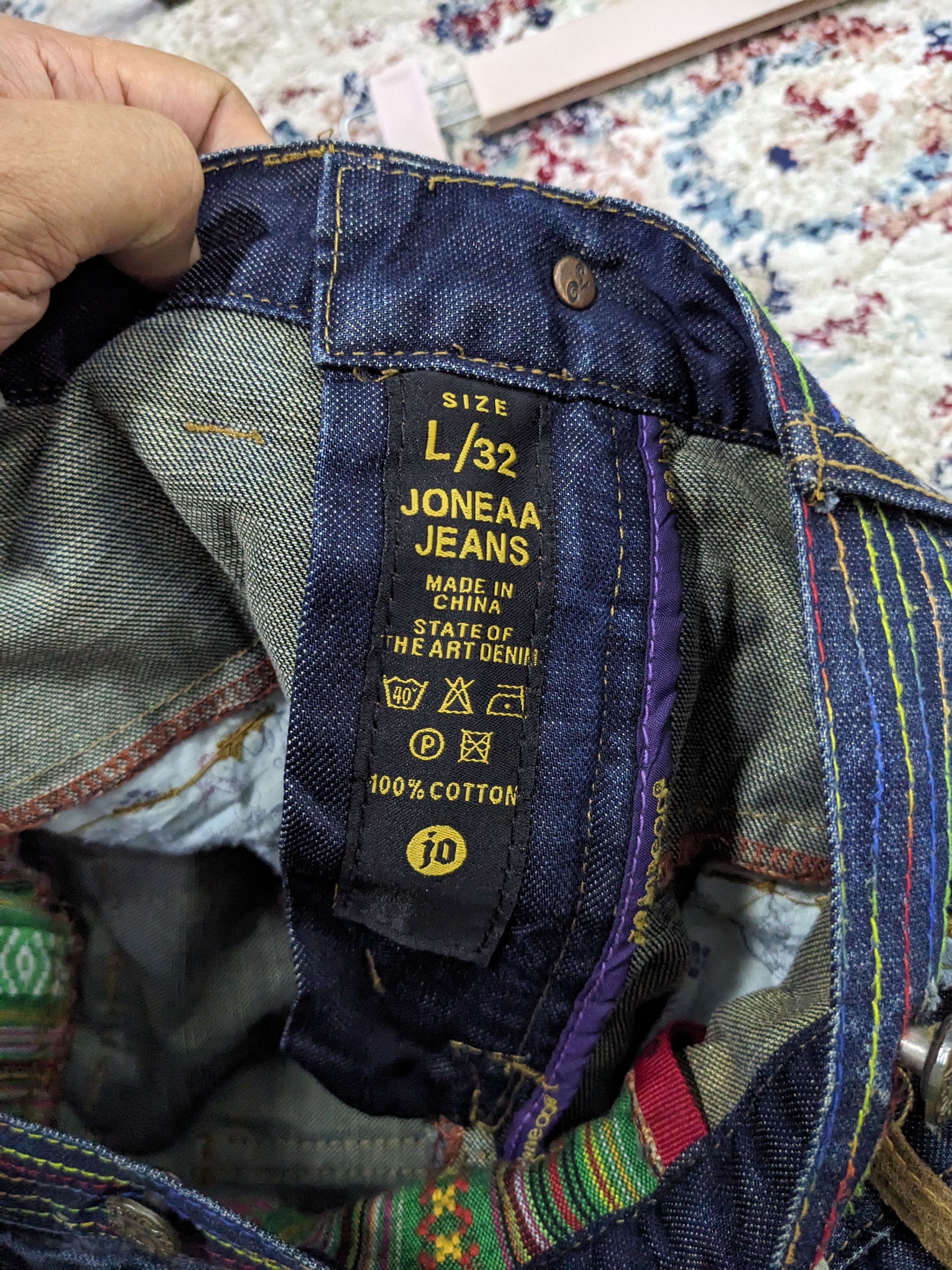 Japanese Brand Joneaa Double Waisted Distressed Twisted Denim Jeans Size US 32 / EU 48 - 10 Thumbnail