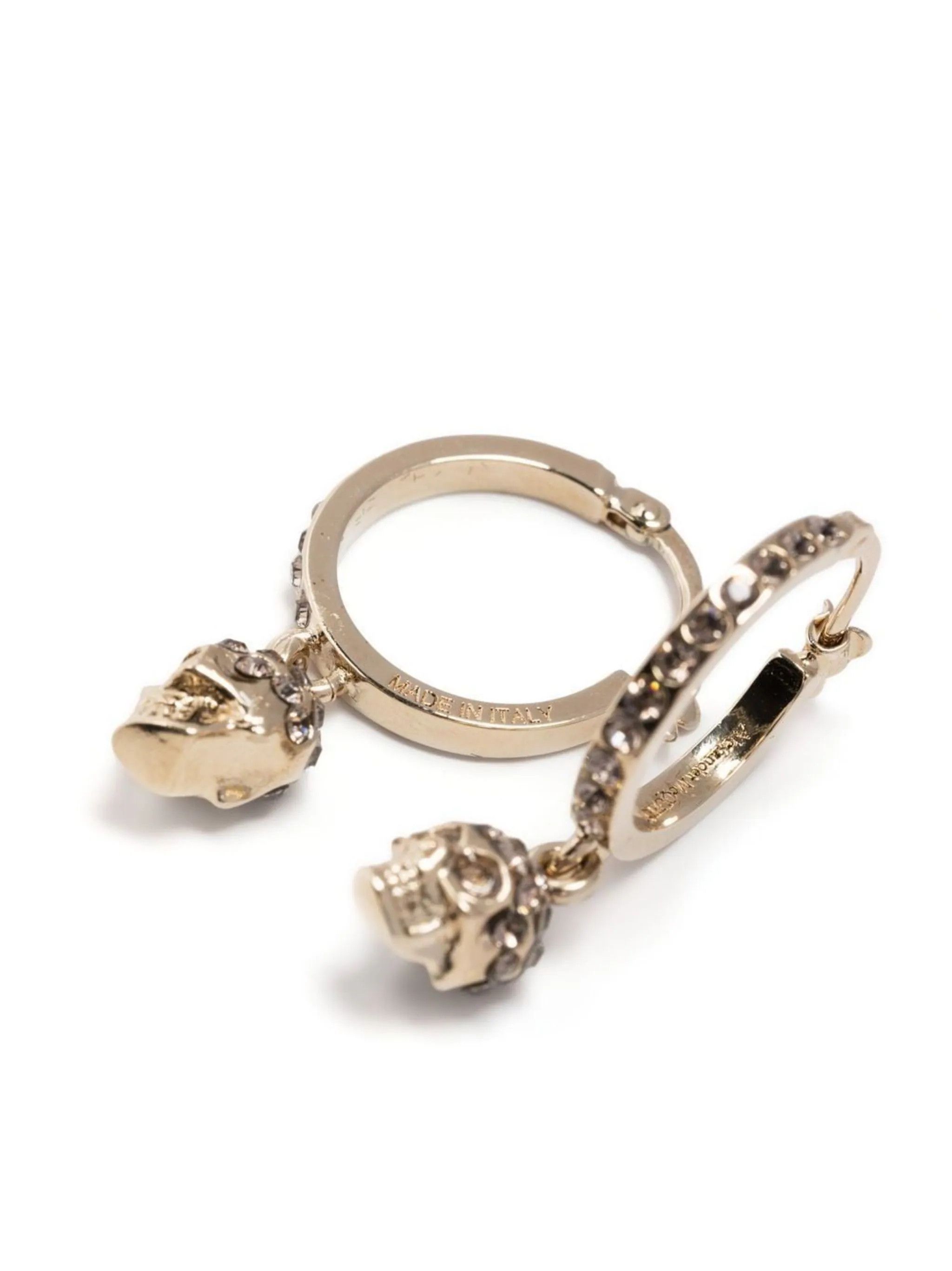 Alexander McQueen o1s22i1n1024 Size: OS / Skull Hoop Earrings in Gold Size ONE SIZE - 3 Thumbnail