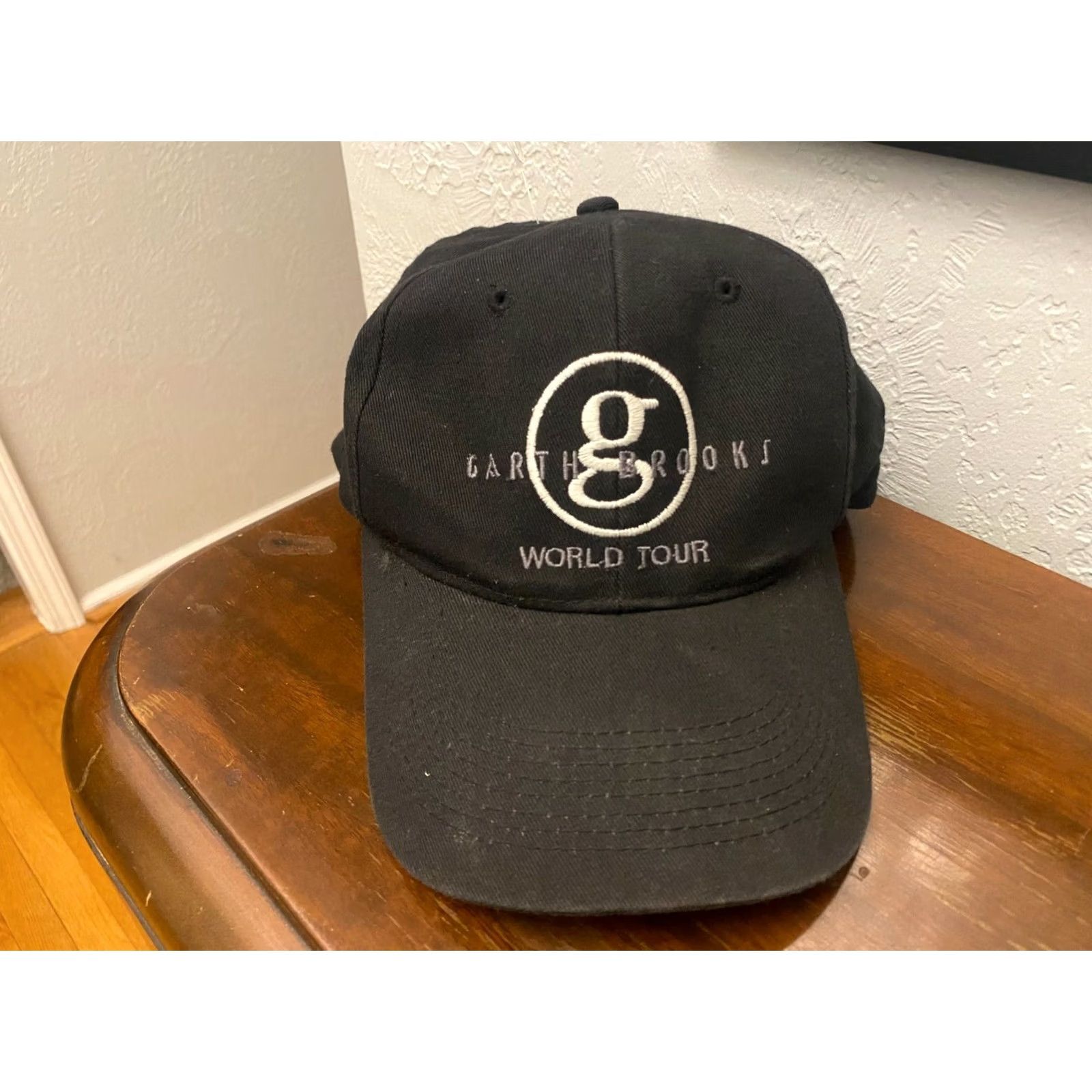 Brooks Brooks Hat Mens Adjustable Black Garth World Tour Baseball Cap Adult SnapBack Size ONE SIZE - 2 Thumbnail