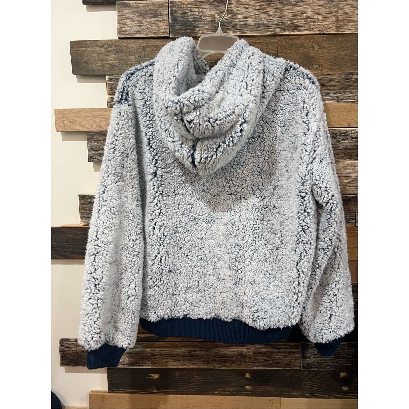 Other Pol Blue Teddy Sherpa Fleece Hoodie Sweatshirt Pullover Wome Size L / US 10 / IT 46 - 2 Thumbnail