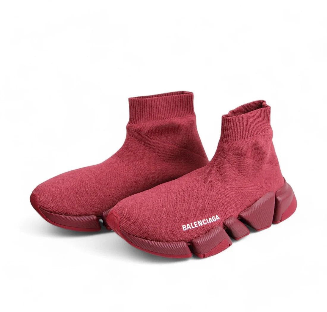 Balenciaga o1y0625 Hi-Top Sneakers in Burgundy Size US 6 / IT 36 - 2 Thumbnail