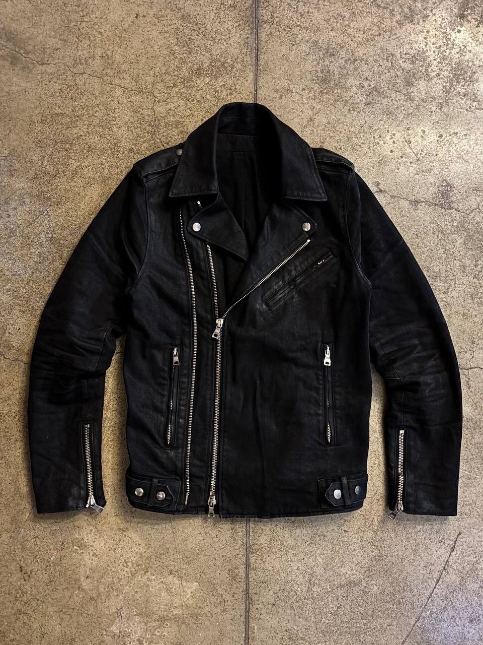 Balmain balmains ss15 waxed riders denim jacket by oliver rousteing Size US L / EU 52-54 / 3 - 1 Thumbnail