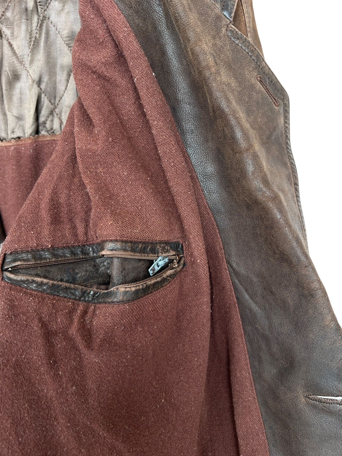 Vintage Vintage 70s Brown Long Leather Coat Jacket Size US L / EU 52-54 / 3 - 11 Thumbnail