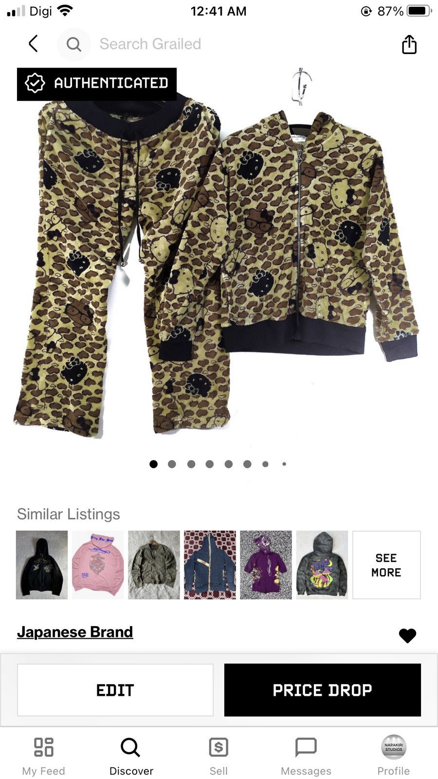 Japanese Brand HELLO KITTY Fullprint Hooded Fleece Sets #68-004 Size M / US 6-8 / IT 42-44 - 14 Thumbnail