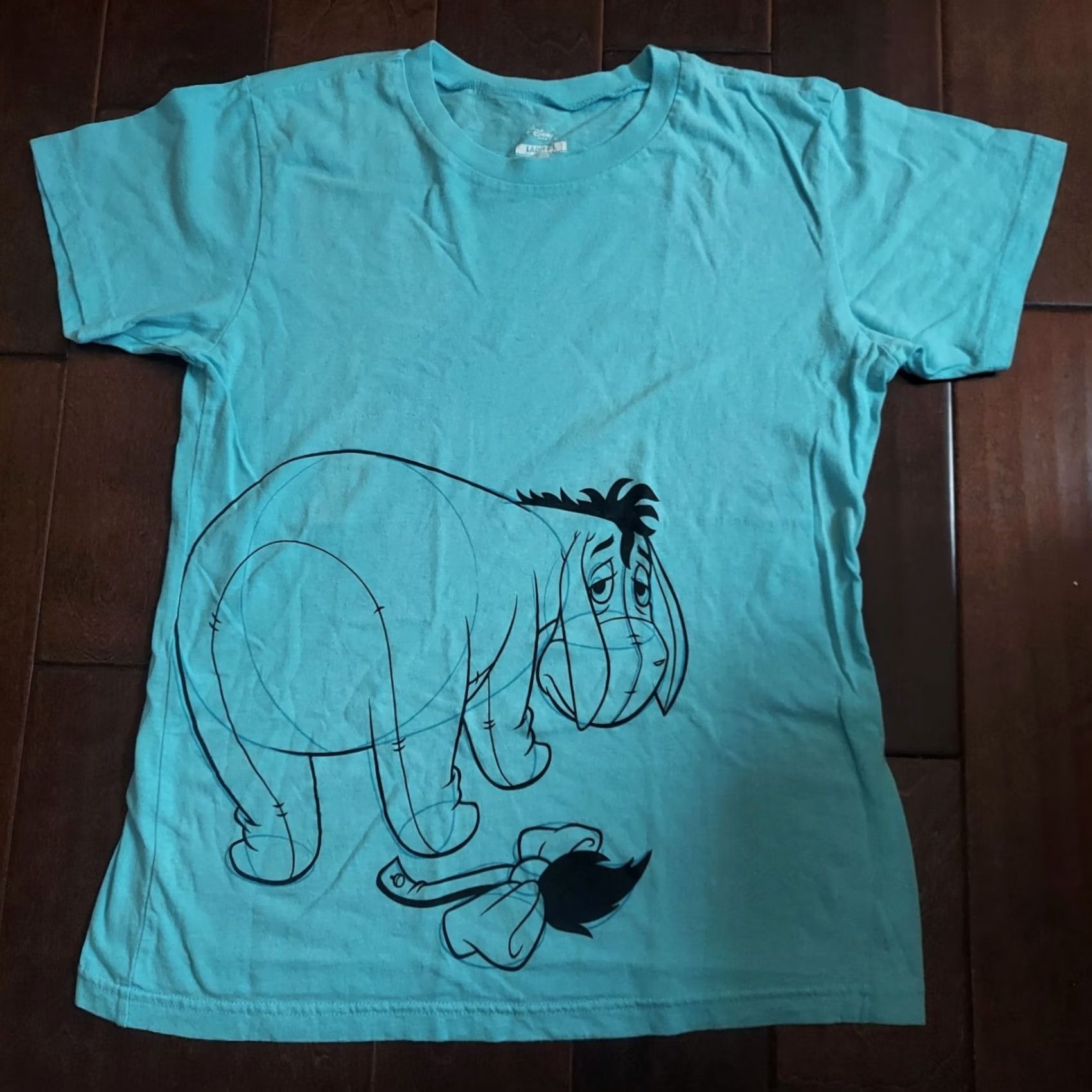 Disney Disney Women's T-Shirt Blue Short Sleeve Winnie The Pooh Eeyore Print Sz L Shirt Adult Regular 100% Cotton Casual 90s Classic Disney Store Size L / US 10 / IT 46 - 2 Thumbnail