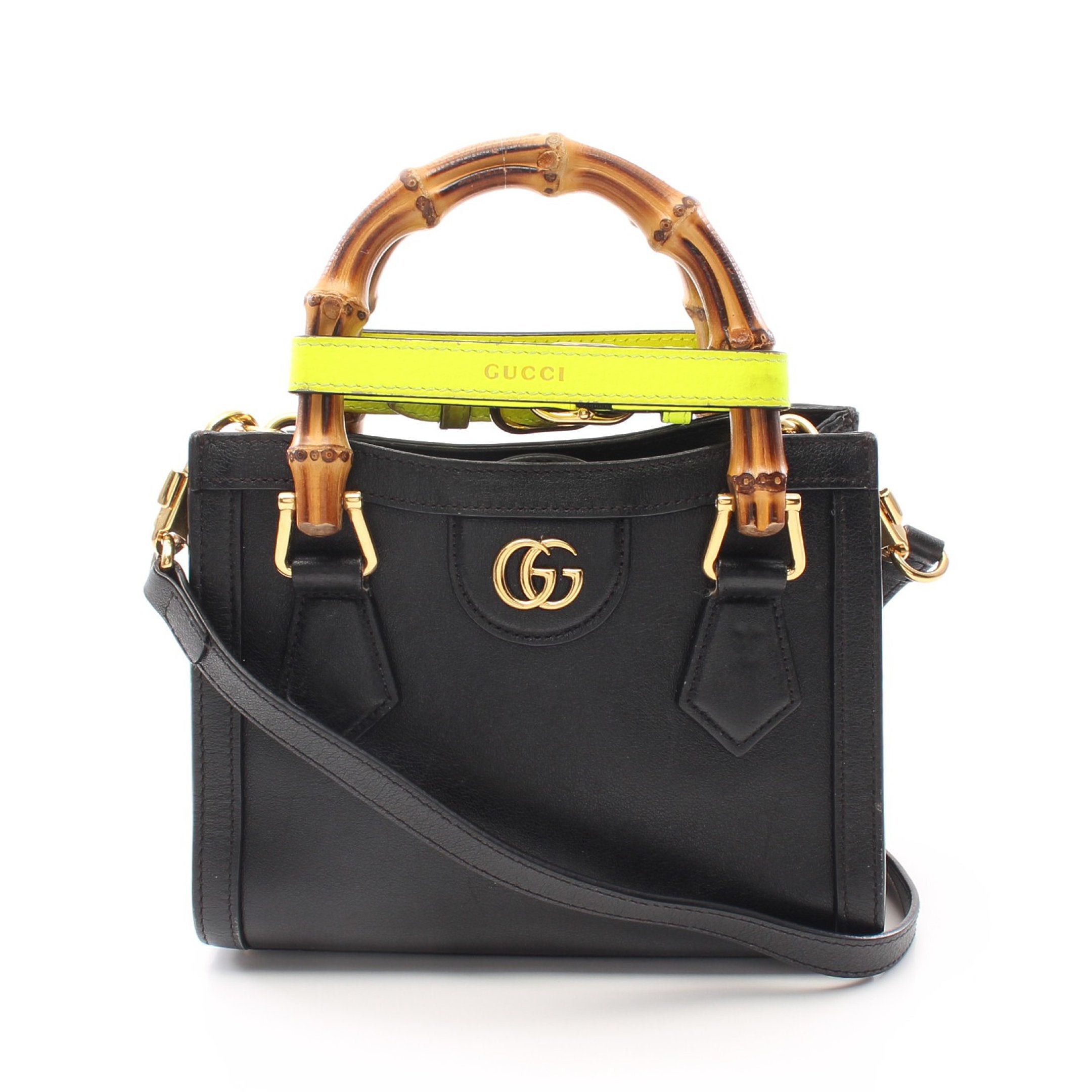 image of Gucci Diana Mini GG Marmont Handbag Leather Black 2Way, Women's