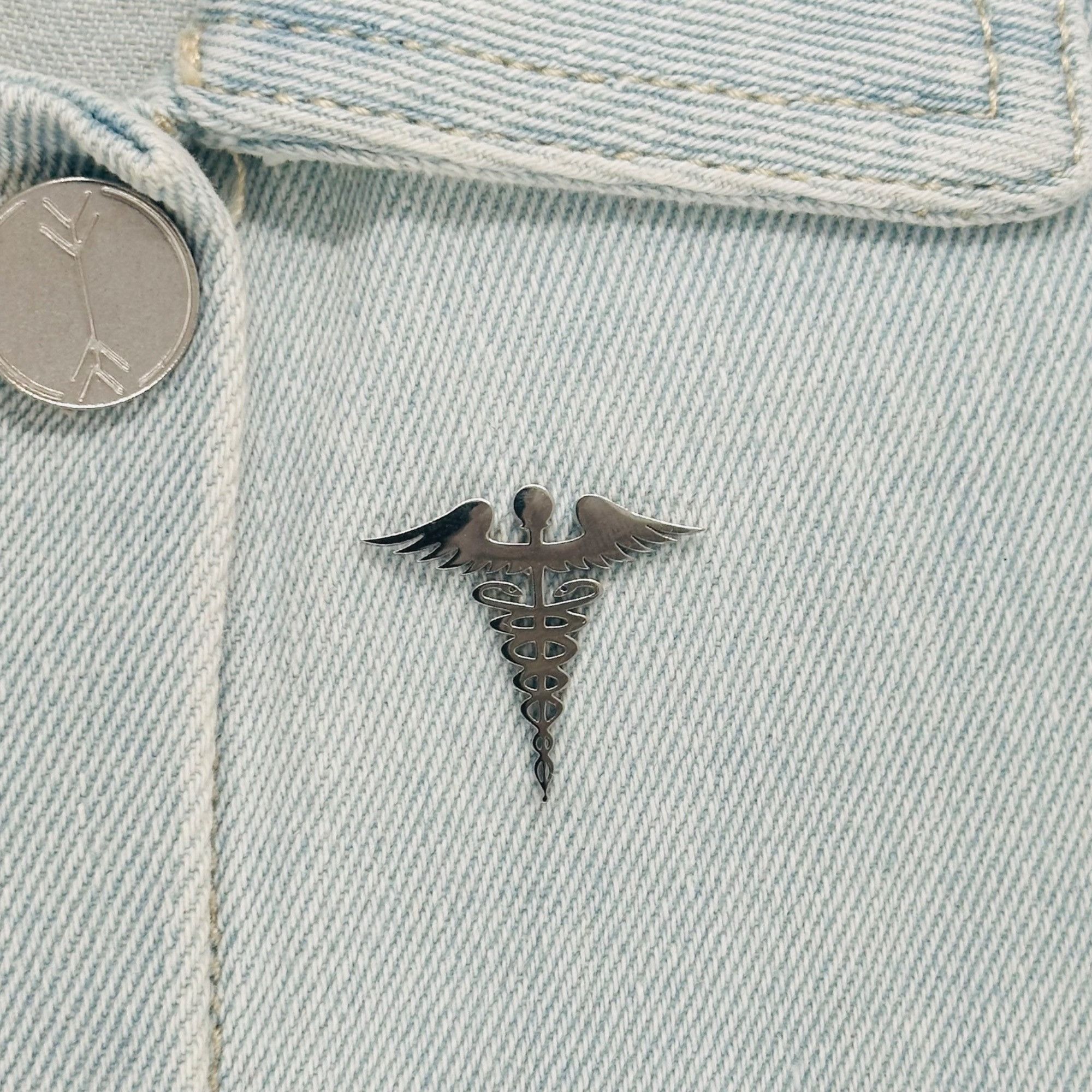 Other ✨✨✨Pin Caduceus Medical Doctor Symbol Medical Broch Silver S Size ONE SIZE - 1 Thumbnail