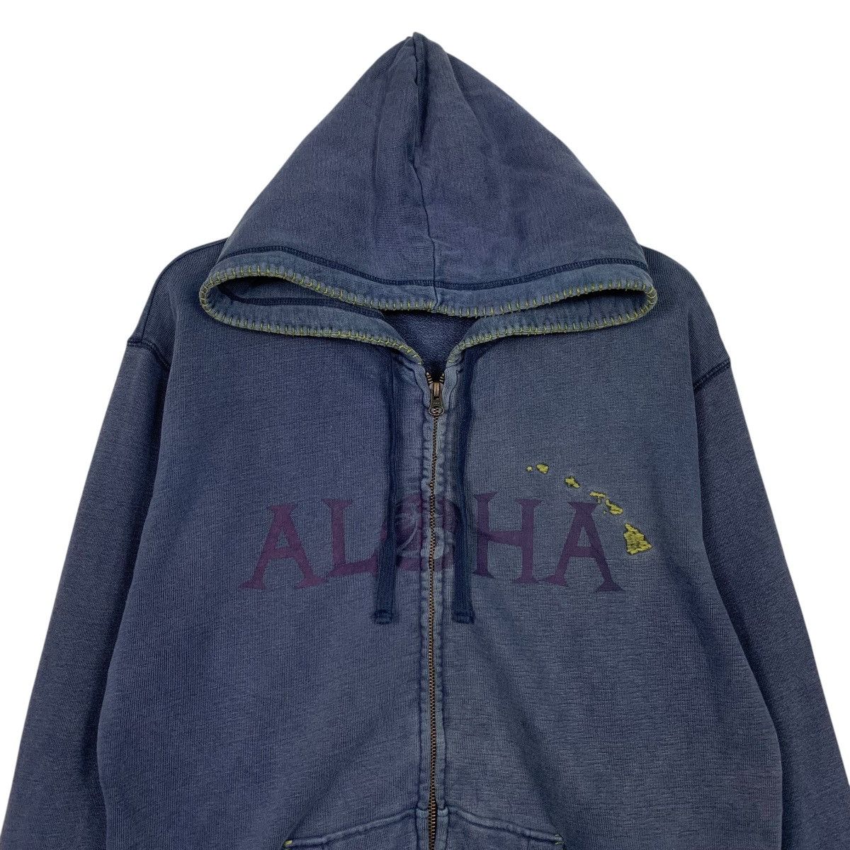 Vintage HONOLUA Surf ALOHA Big Logo Zipper Hoodies #3611-C165 Size US L / EU 52-54 / 3 - 2 Thumbnail
