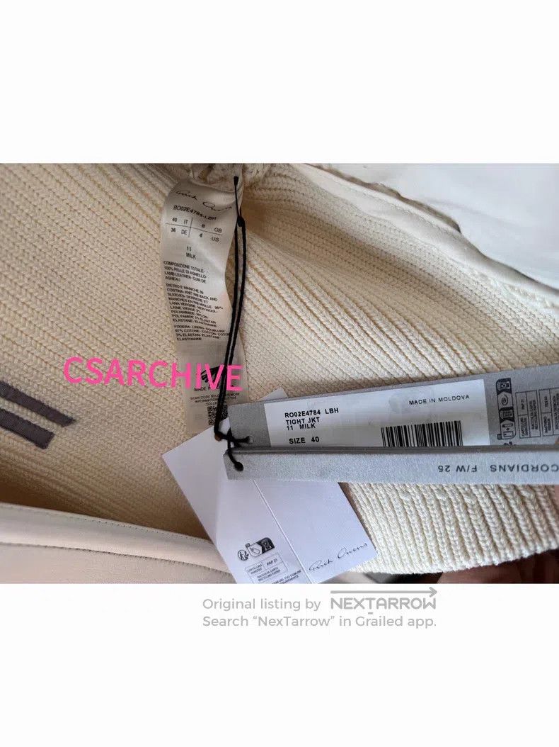 Rick Owens RICK OWENS White Leather Shoulder Pad Jacket Size US XXS / EU 40 - 4 Thumbnail