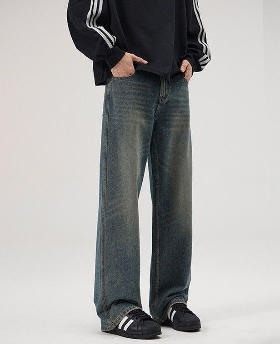 Japanese Brand American retro distressed washed straight leg jeans Size US 32 / EU 48 - 4 Thumbnail