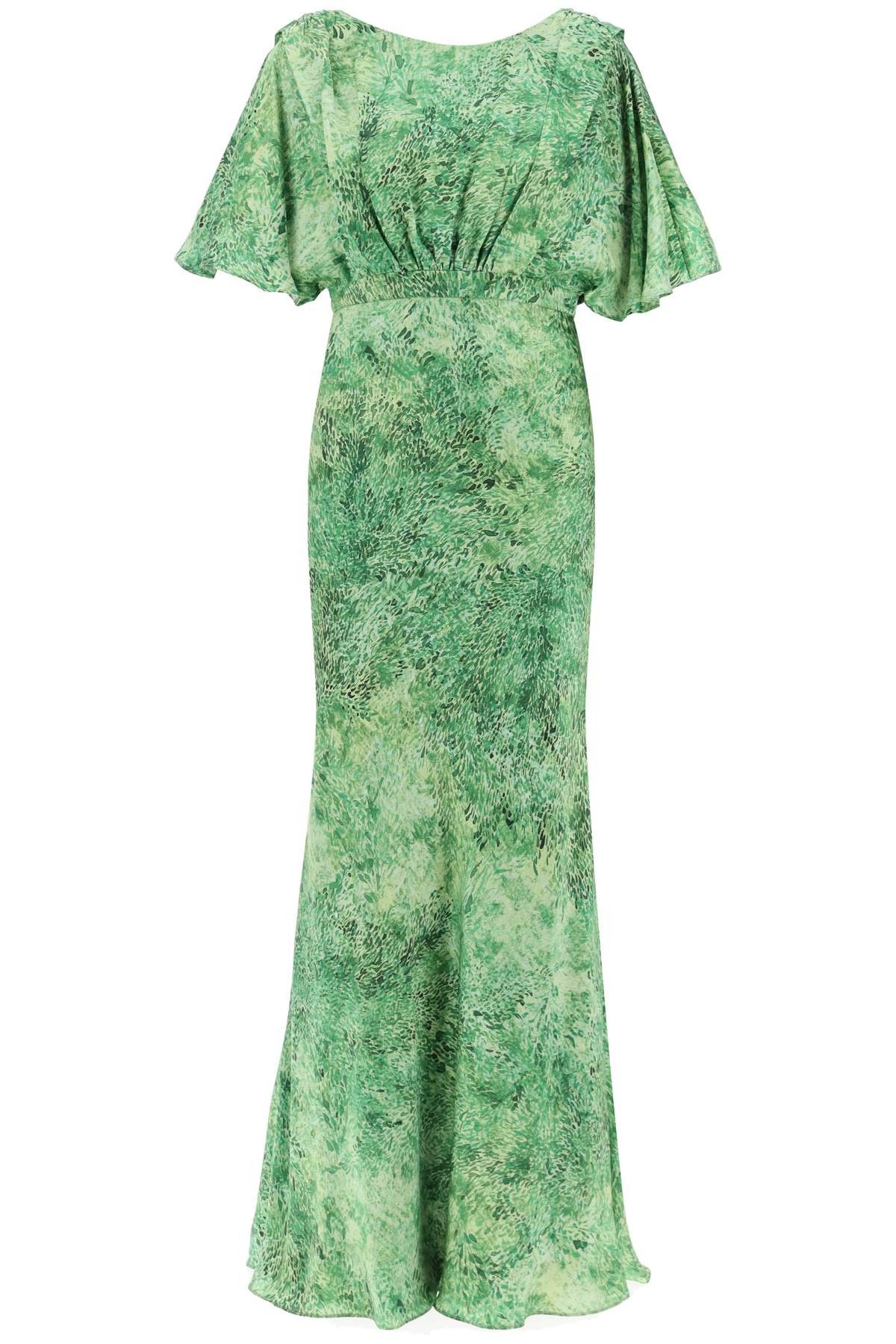 image of Saloni Winona Silk Maxi Dress in Verde, Women's (Size Small)