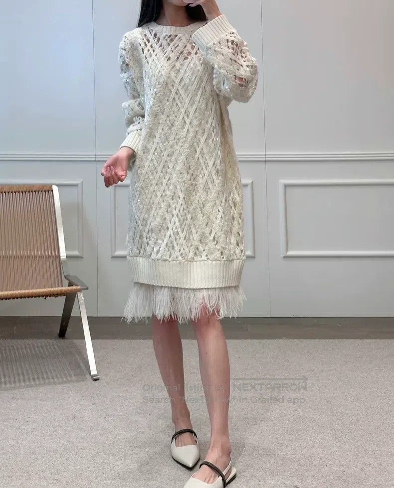 Brunello Cucinelli Brunello Cucinelli Heavy-duty embroidery bead crochet cash Size M / US 6-8 / IT 42-44 - 2 Thumbnail