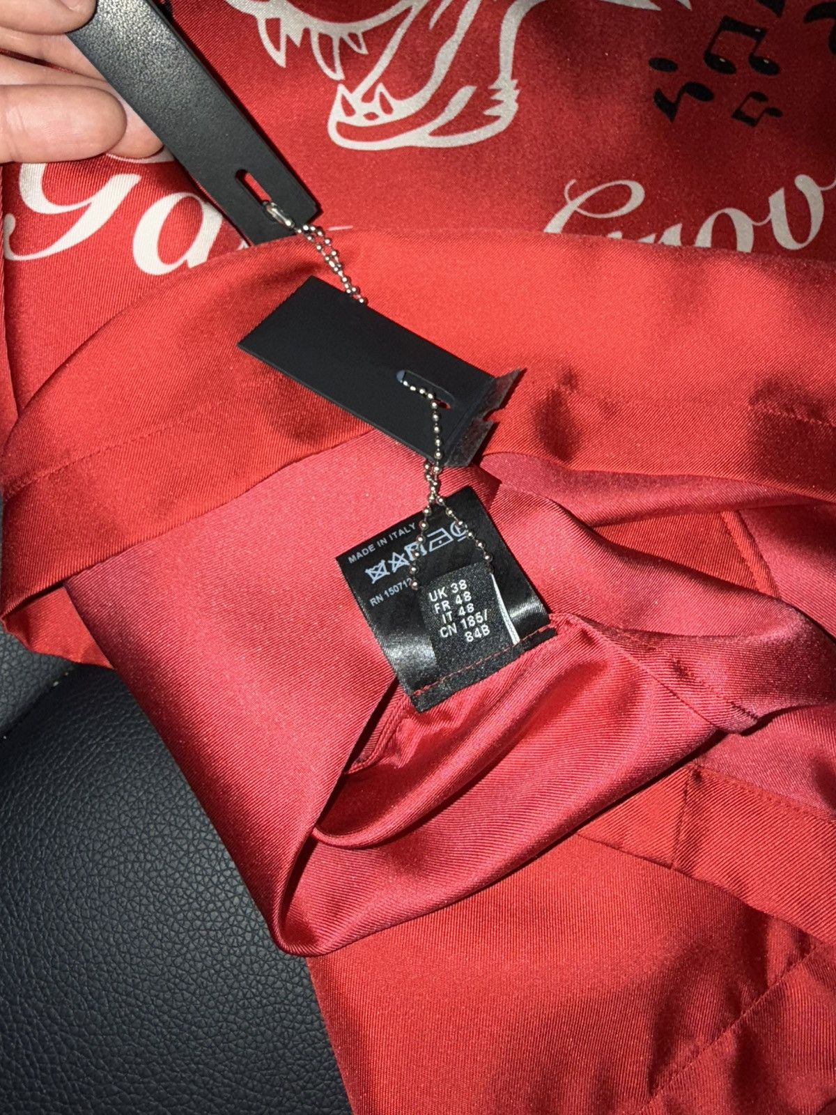 Amiri Amiri red silk logo shirt Size US M / EU 48-50 / 2 - 6 Thumbnail