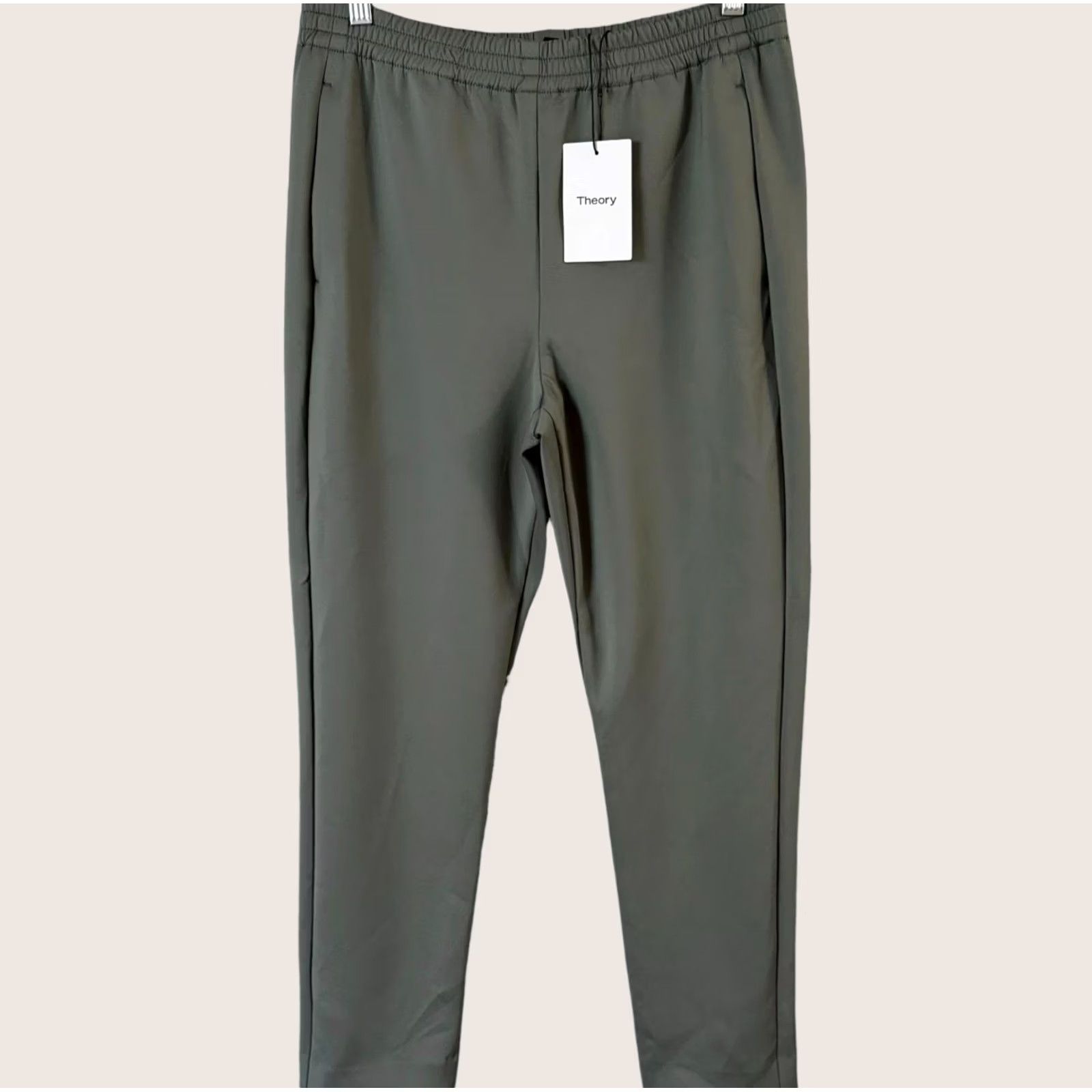 Theory Theory Knit Tech Tapered Pant Spruce Green Women's 8 High-Waisted Pull-On Pants Pockets City Modern Size 30" / US 8 / IT 44 - 1 Thumbnail