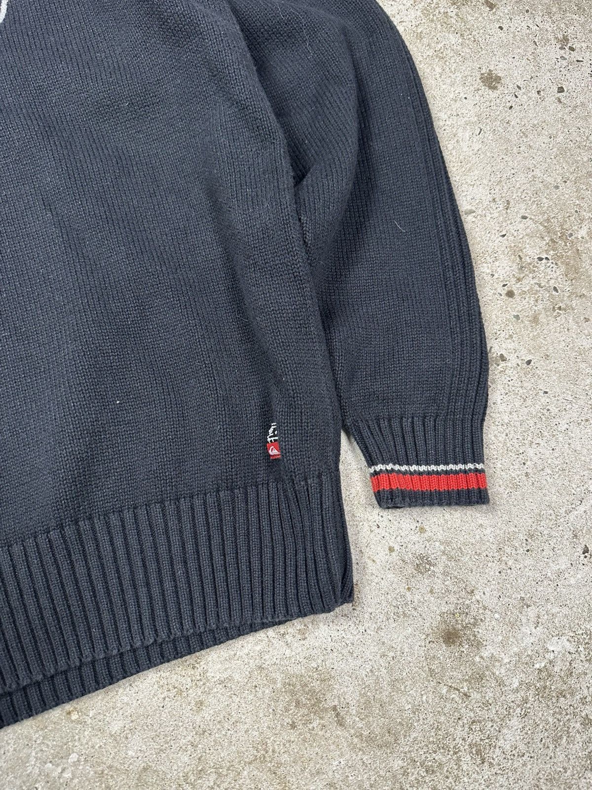 Quiksilver × Vintage Vintage Y2K Quiksilver Black Knit Sweater Embroidery Logo Size US S / EU 44-46 / 1 - 3 Thumbnail