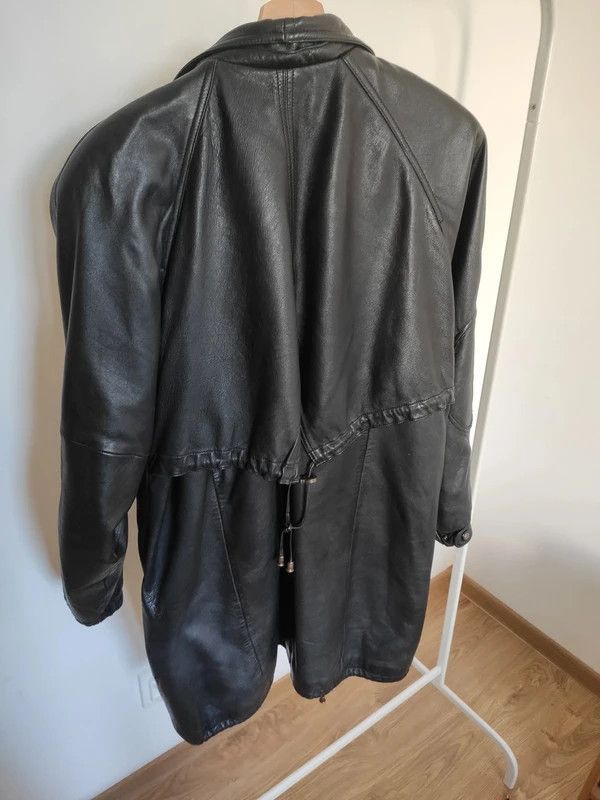 Leather Unique 90s Vintage Leather Coat Size M / US 6-8 / IT 42-44 - 17 Thumbnail