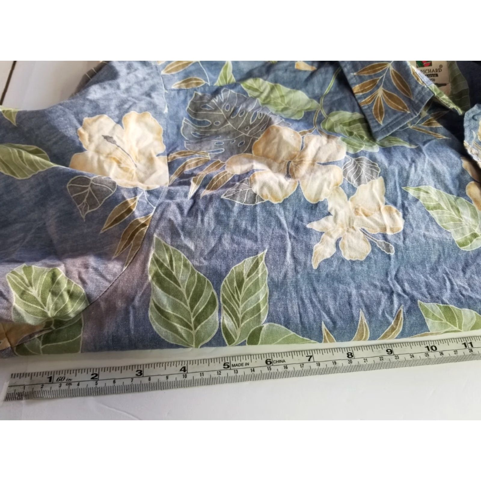 Tori Richard Tori Richard Button-Up Shirt XL Hawaiian Geometric Cotton Short Sleeve Mens Blue USA MADE Size US XL / EU 56 / 4 - 3 Thumbnail