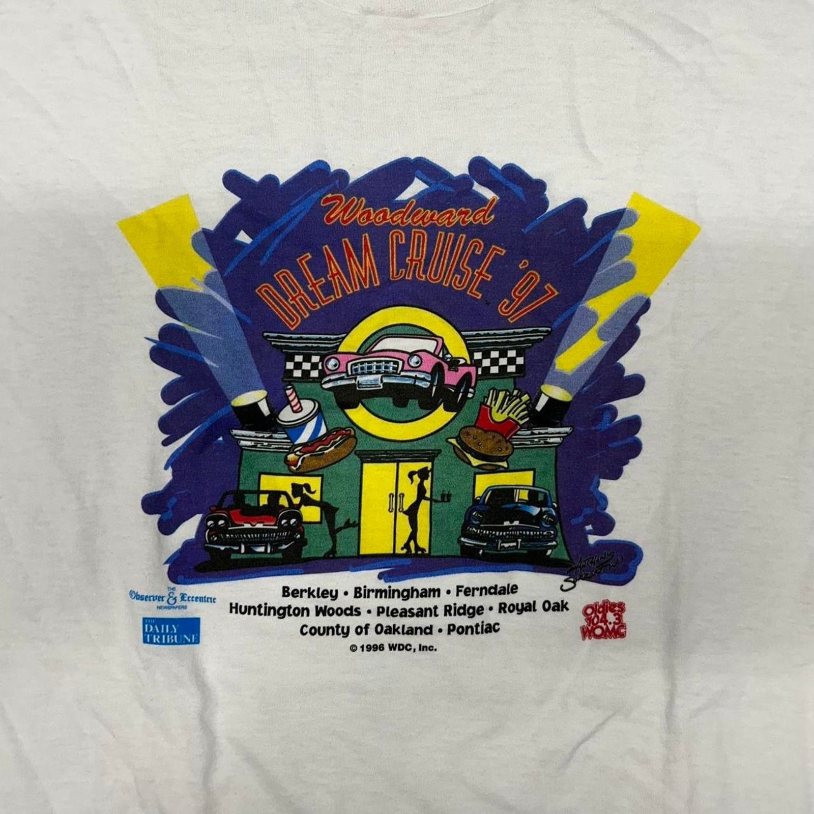 Fruit Of The Loom VTG 1997 Woodward Dream Cruise T-shirt Size US XL / EU 56 / 4 - 2 Thumbnail