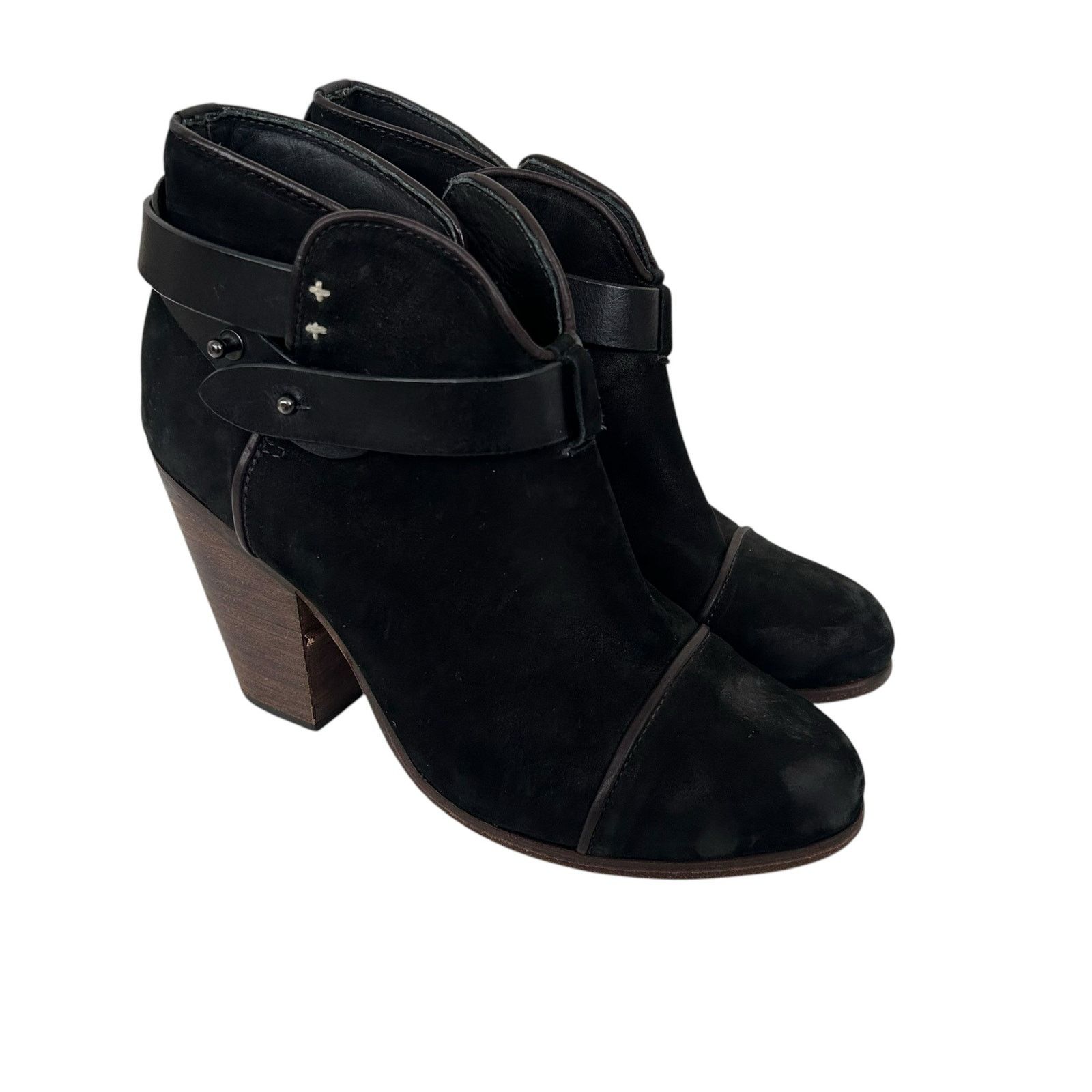 Rag & Bone Rag & Bone Harrow Black Leather Suede Heeled Boots Sz 7 Size US 7 / IT 37 - 2 Thumbnail
