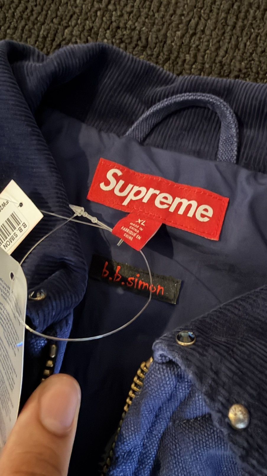 B.B. Simon × Supreme Supreme B.B simon quilted work jacket (XL) (Blue) Size US XL / EU 56 / 4 - 3 Thumbnail