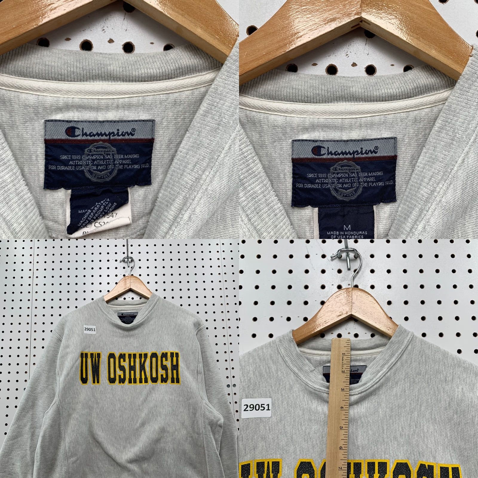 Champion VINTAGE Champion Reverse Weave Sweatshirt University Wisconsin OSHKOSH Gray M Mens Size US M / EU 48-50 / 2 - 8 Thumbnail