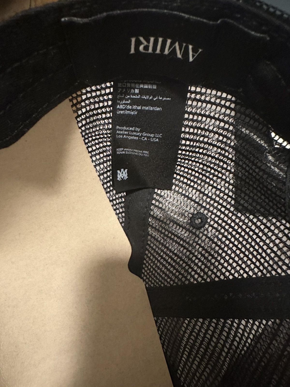 Amiri AMIRI Bandana Repair Trucker Hat - Black/Aged. Size ONE SIZE - 2 Thumbnail