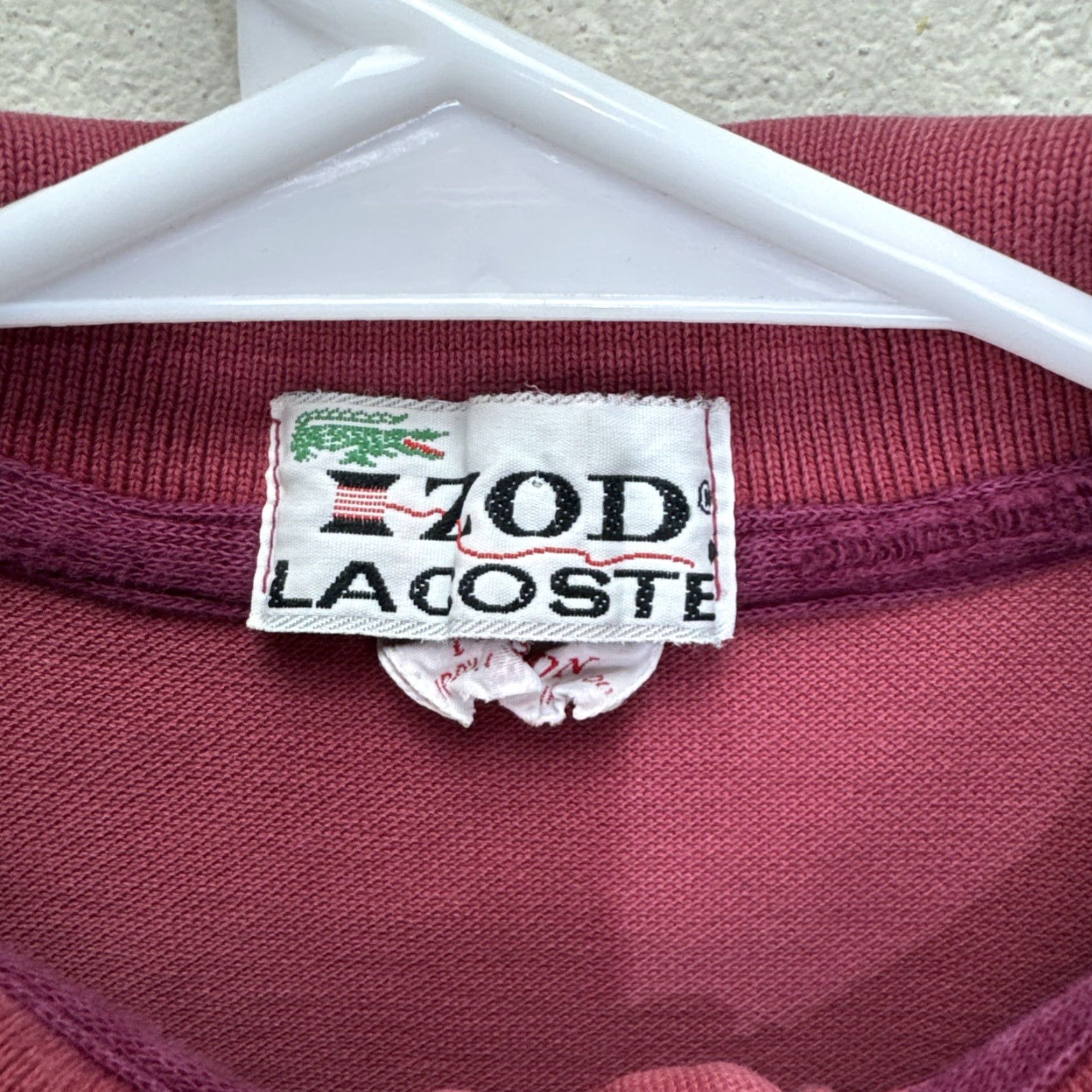 Lacoste VINTAGE Lacoste Blue Croc Polo Shirt Small Burgundy Cotton Classic 60s Mens Size US S / EU 44-46 / 1 - 2 Thumbnail