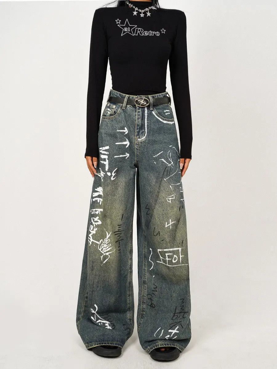 Japanese Brand Loose casual wide leg jeans Size US 30 / EU 46 - 6 Thumbnail