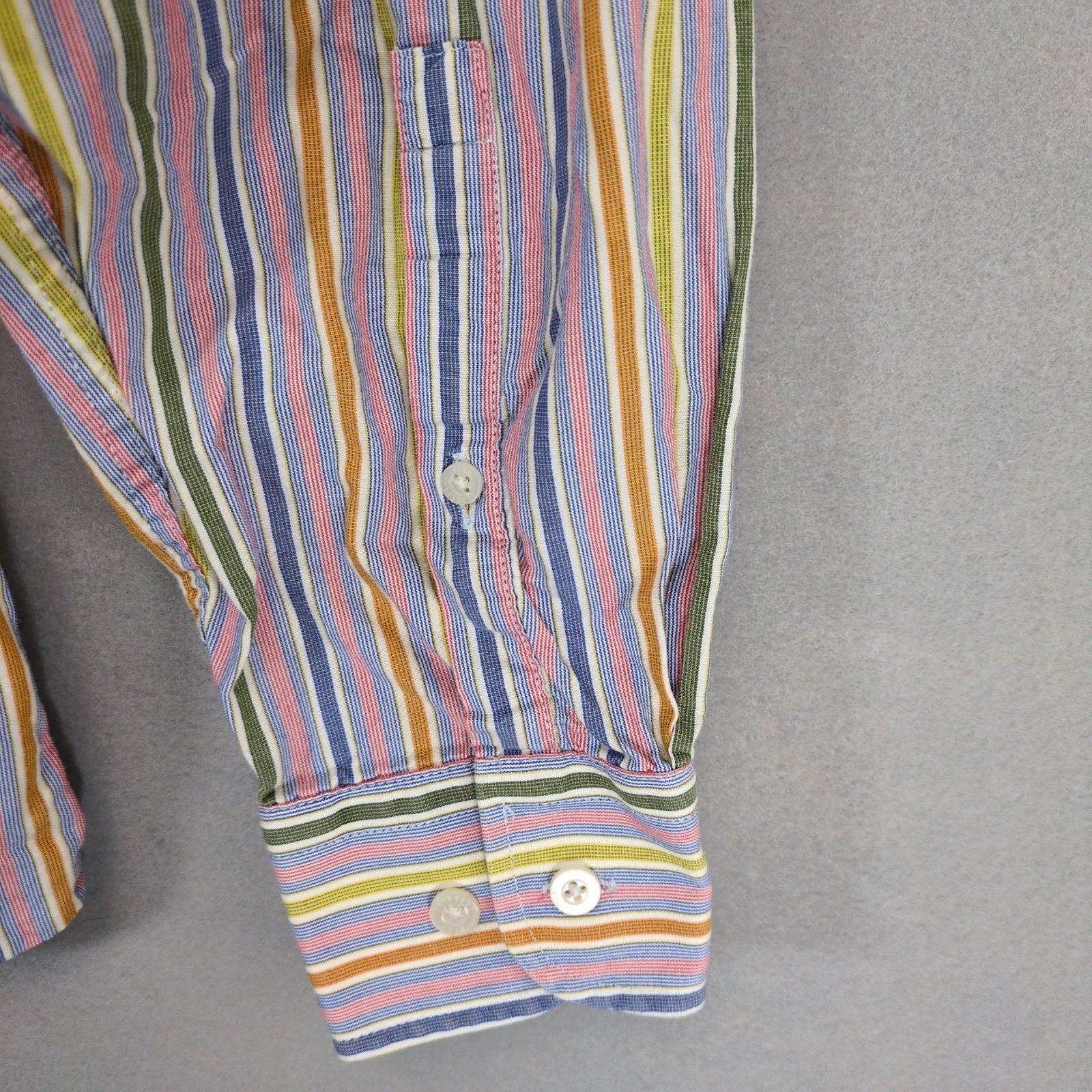 Alan Flusser Alan Flusser Multicolor Striped Button Down Dress Shirt L Size US L / EU 52-54 / 3 - 4 Thumbnail