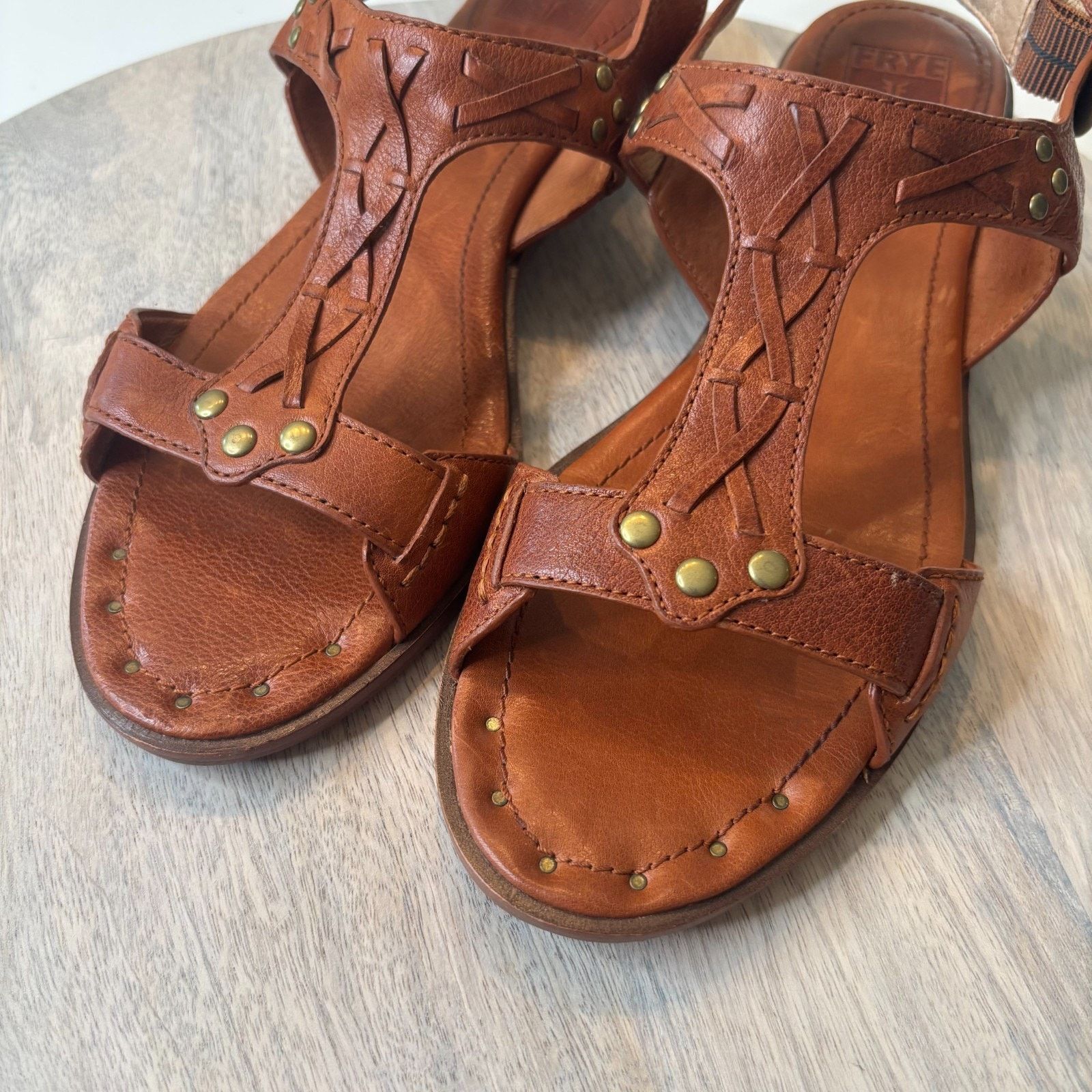 Frye Frye Avery Strap Leather Brown Leather Sandals Size 9M 9 M Size US 9 / IT 39 - 3 Thumbnail