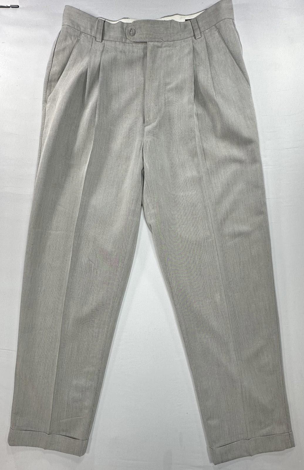 Other Reunion Menswear Pleated Straight Leg Dress Pants Gray 34/32 Size US 34 / EU 50 - 1 Thumbnail