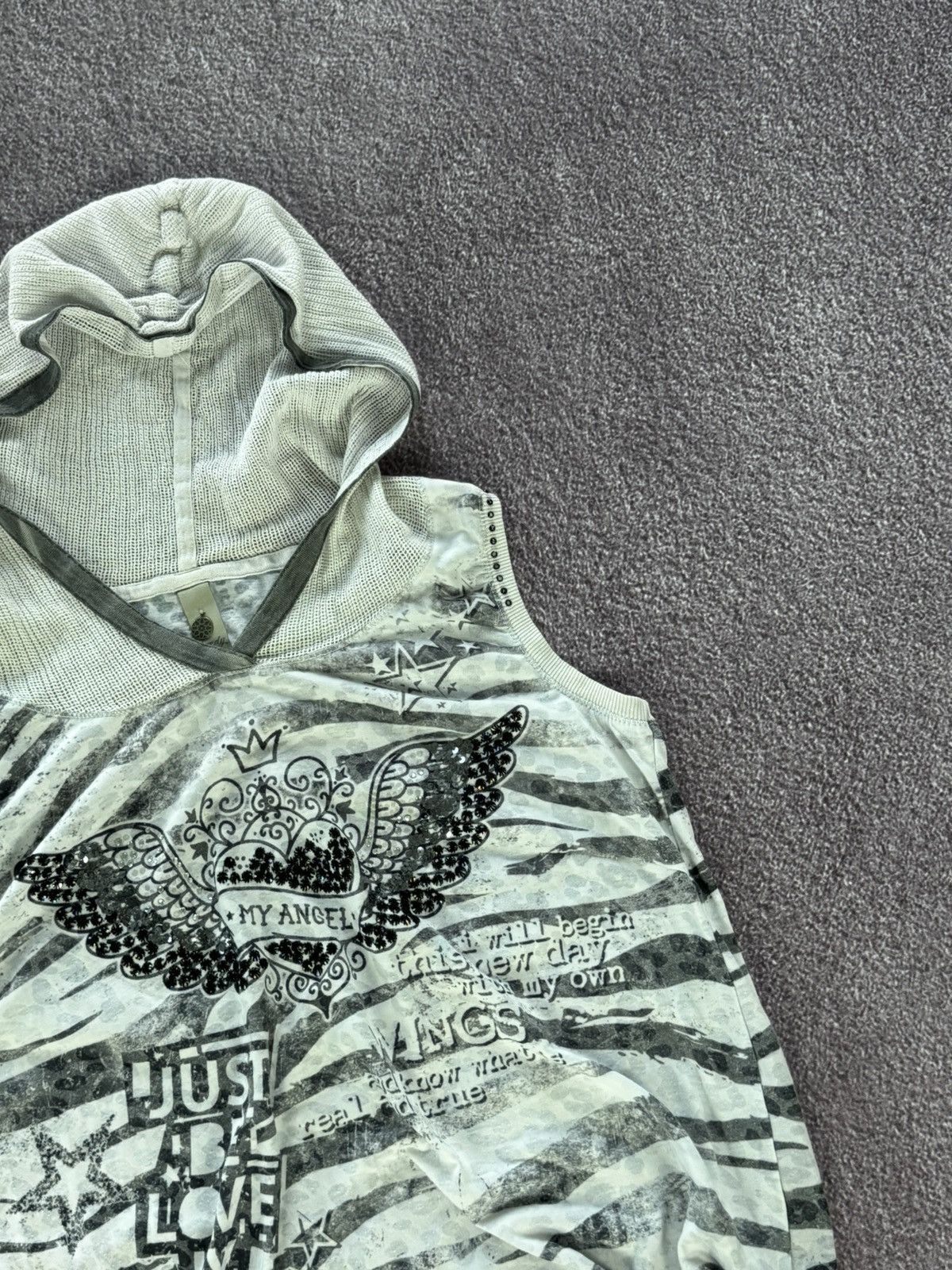 Hysteric Glamour Grunge Vibe Y2K 00s Sexy Punk Alt Hooded Tank Top Size M / US 6-8 / IT 42-44 - 5 Thumbnail
