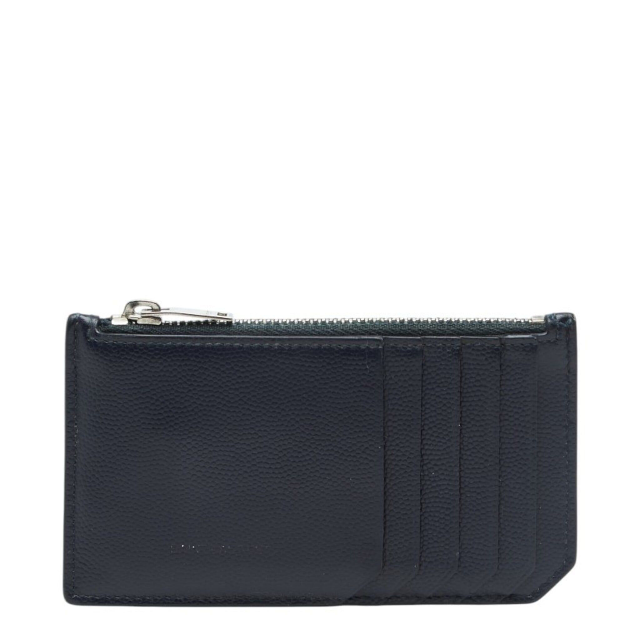 Saint Laurent Paris Saint Laurent business card holder/card case, wallet/coin fragment 458589, navy leather, women's. Size ONE SIZE - 1 Thumbnail