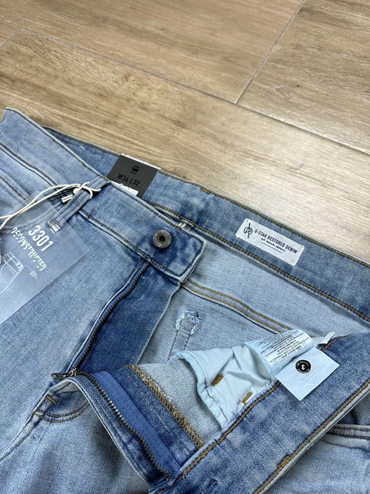 G-Star NEW🏷️ G-Star Raw 3301 Deconstructed Super Slim Denim Jeans Size US 34 / EU 50 - 5 Thumbnail