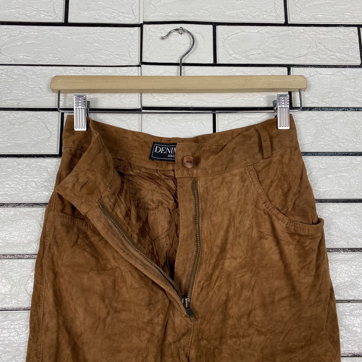 Vera Pelle Denim Intalia in Pelle Leather Biker Pants Pelle Pelle Size US 26 / EU 42 - 14 Thumbnail
