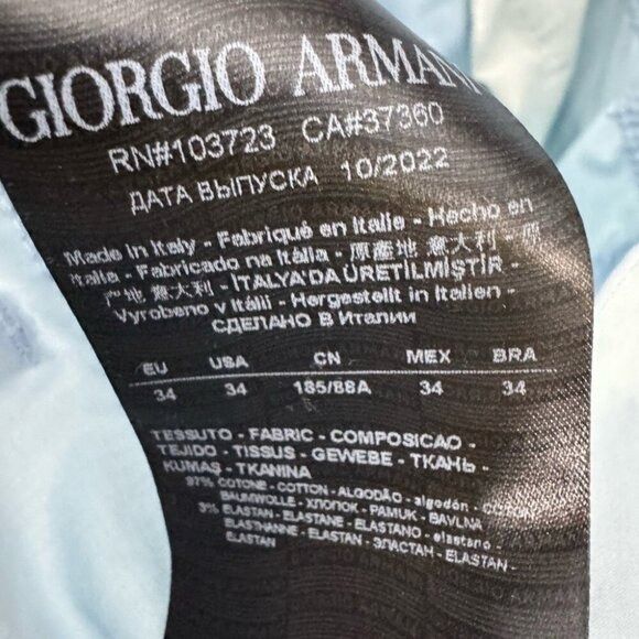 Giorgio Armani Giorgio Armani 5-Pocket Lightweight Trousers Light Blue Men’ Size US 34 / EU 50 - 9 Thumbnail