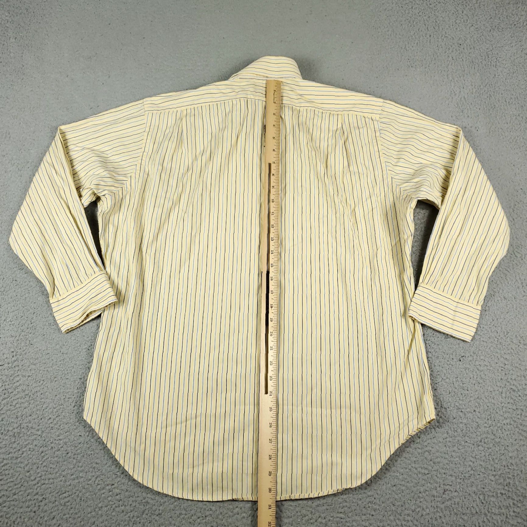 Ralph Lauren Ralph Lauren Dress Shirt Mens 16.5 Yellow Striped Long Sleeve Button Down Classic Size 42R - 3 Thumbnail