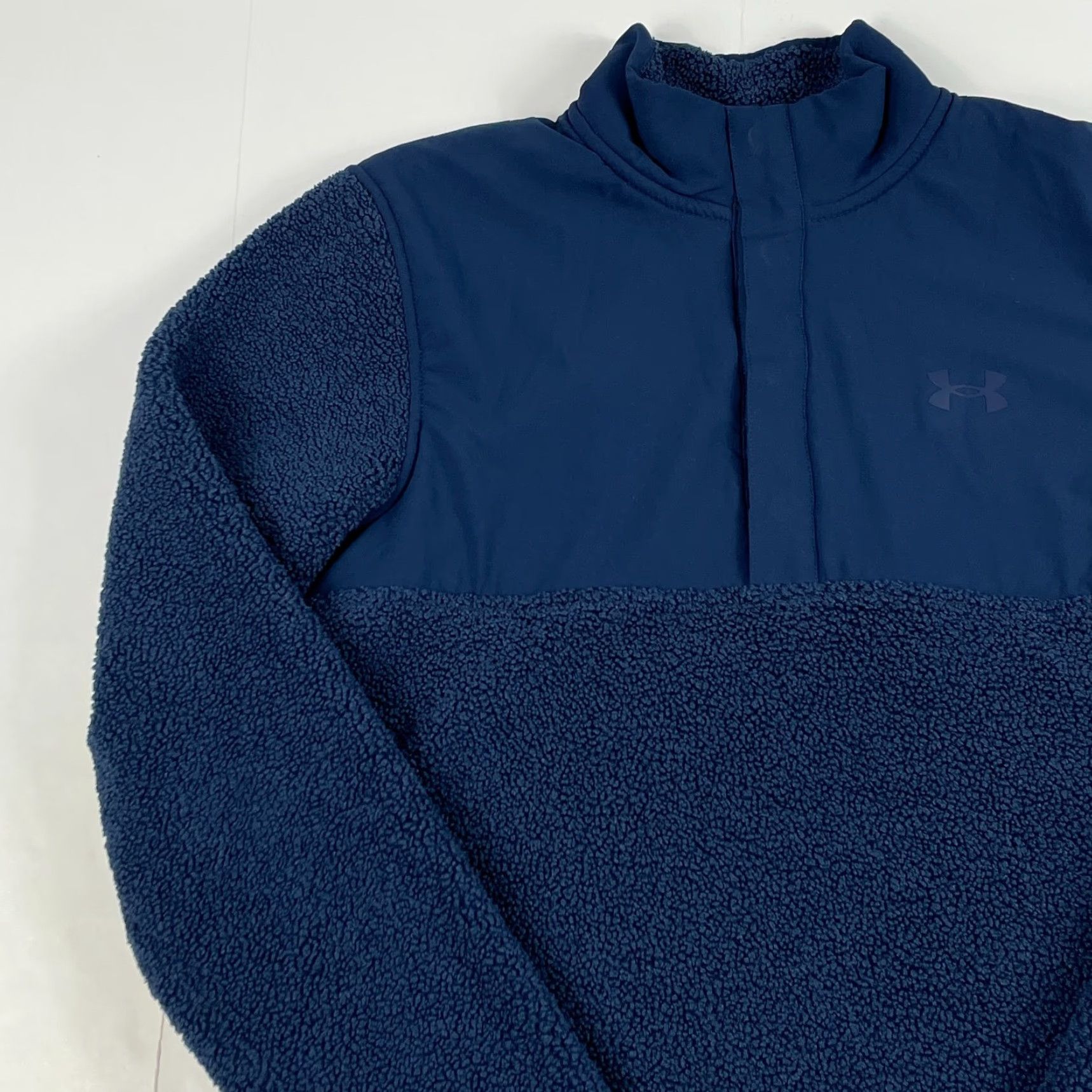 Under Armour Under Armour Sweater Mens Small Blue Sherpa Fleece 1/4 Snap Pullover Golf Golfer Shirt Size US S / EU 44-46 / 1 - 2 Thumbnail