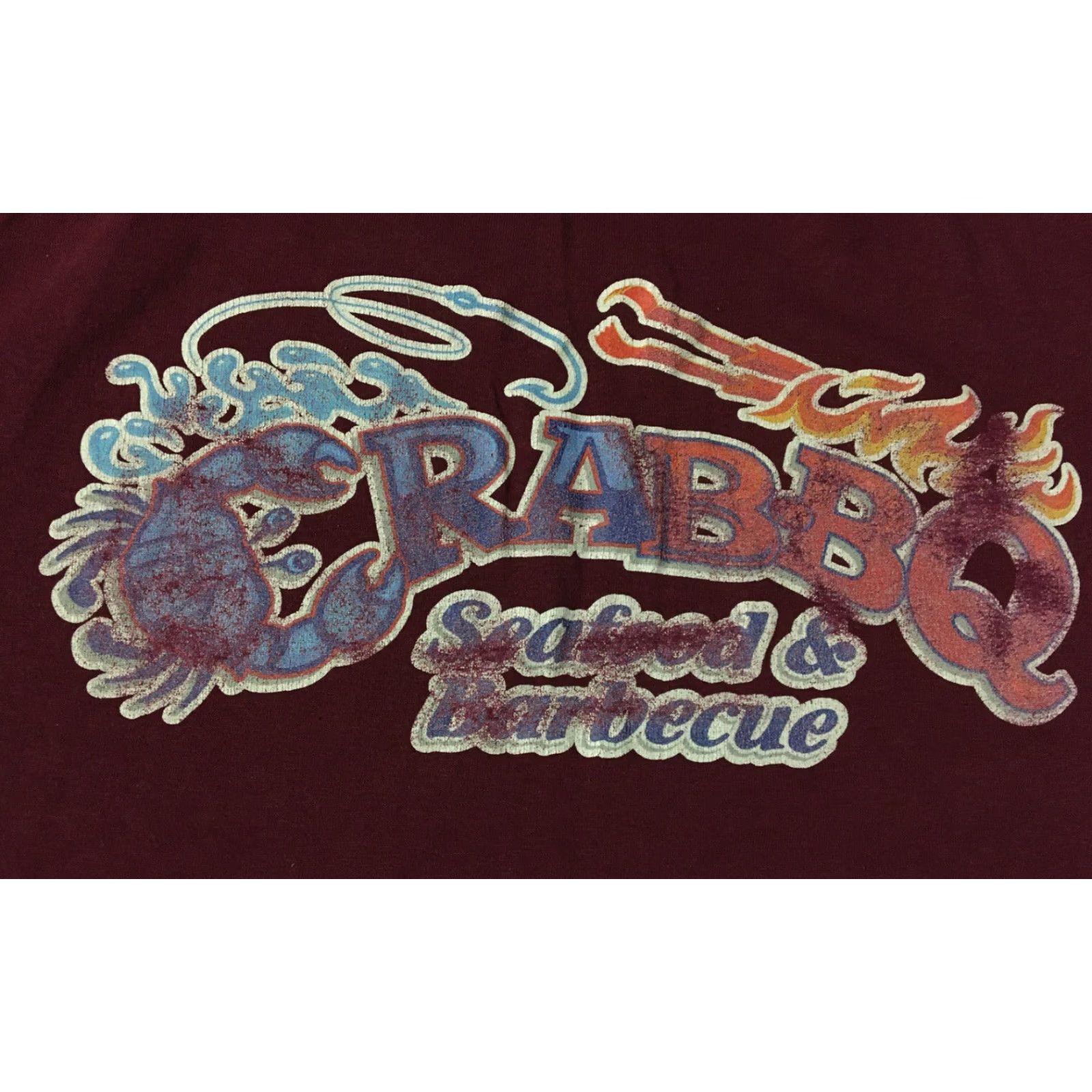 Jerzees VINTAGE Crab BBQ Faded Distress Paint Shirt M Red 90s Jazzed? Wait. Size US M / EU 48-50 / 2 - 4 Thumbnail